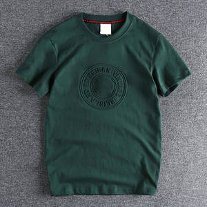 Venta al por mayor 100% algodón O-cuello camisetas para hombres de alta calidad en relieve y transpirable personalizado en relieve de impresión camisetas para hombres - Product Image 4