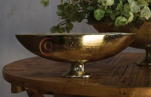 Último diseño hecho a mano gran espacio VSE cuenco forma personalizada cuenco de latón superior con base de florero para decoración de mesa - Product Image 3