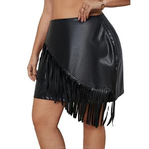 Nouvelle Arrivée Jupes Mini en Cuir Élégantes Grande Taille avec Broderie et Boutons en Dentelle, Poches Décoratives pour Femmes de Bureau et Adultes - Product Image 5