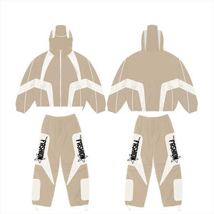 Conjunto de Dos Piezas de Chándal Cortavientos Impermeable Ligero y Transpirable con Logotipo Personalizado para Hombre, Informal para Invierno y Actividades al Aire Libre - Product Image 4