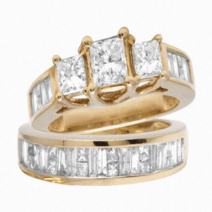 Estilo Vintage Moissanite princesa Baguette diamante racimo Iced Out anillo en 925 Plata elegante nupcial boda compromiso joyería - Product Image 1