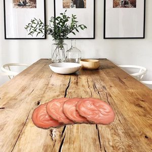 Ensemble de sous-verres en résine époxy Orange vibrant fabriqué à la main modèle d'ange tapis de boisson pour la maison et le bureau décor de Table Durable et élégant - Product Image 3