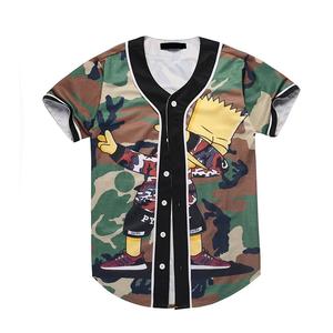 Logo personnalisé nom vente en gros ensemble de chemises de baseball personnalisées pour adultes à rayures vintage impression numérique vêtements de softball coton spandex respirant - Product Image 3