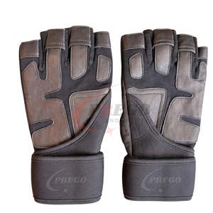 Guantes de Gimnasio de Cuero Premium, Medios Dedos, con Soporte para Muñeca, para Levantamiento de Pesas, Entrenamiento Físico, Logotipo Personalizado OEM - Product Image 1