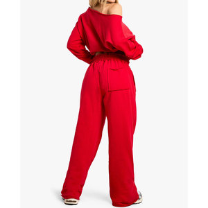 Pantalons de jogging décontractés en molleton pour femmes, pantalons de survêtement amples avec taille élastique - Product Image 6