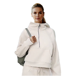 Sudadera deportiva con cuello levantado y media cremallera de forro polar de algodón con logotipo personalizado, Sudadera corta informal gruesa con estilo informal - Product Image 6