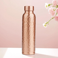 Bouteille de sport en métal unisexe, écologique, en cuivre et argent pur, faite à la main, anti-fuite, 1000 ml, compatible eau bouillante, bienfaits ayurvédiques pour la santé