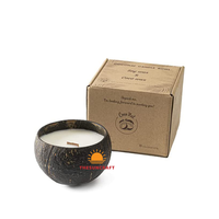 Meilleure vente en gros de bols en coquille de cire de noix de coco faits à la main bougie parfumée à mèche en bois boîte-cadeau infusée d'huile essentielle pour les vacances de Pâques