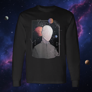 Camiseta de Manga Larga con Diseño Astral Espacial Cósmico del Hombre Sin Rostro Astronauta del Planeta para Hombre, Camiseta Promocional Espacial Cósmica - Product Image 3