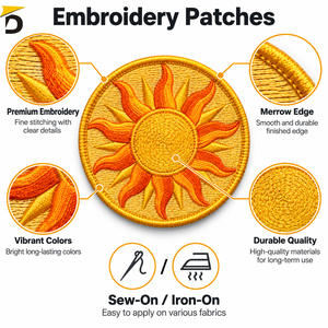 Custom <b>Velcro</b> Embroidery Patches Provide Secure Attachment Detailed Stitching And Reusable Design For Uniforms And Gear - Product Image 6