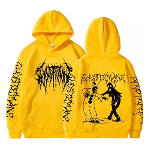 เสื้อมีฮู้ดสำหรับผู้ชายสีทึบผ้าคอตตอนผสมดีไซน์ลูกค้าได้อย่างรวดเร็ว - Product Image 4