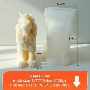 <span class=keywords><strong>Bougie</strong></span> en silicone Lion King Owl Mold3d, animal démon, aromathérapie, plâtre, savon, résine, moule pour cadeau d'halloween, bricolage - Product Image 2