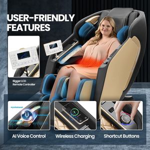 Sillón de Masaje de Cuerpo Completo con Calor, Sillones de Masaje de Gravedad Cero con Modos de Estiramiento Tailandés, Técnicas de Masaje, Masaje de Pantorrillas y Pies - Product Image 2