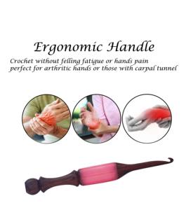 Ensemble de crochets ergonomiques en palissandre Aiguille à tricoter à la main personnalisée portable avec crochet en palissandre de style simple et élégant - Product Image 3