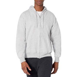 Sweat à capuche zippé pour homme en molleton 100% coton de qualité supérieure, motif uni, streetwear d'automne, fermeture éclair intégrale, personnalisable - Product Image 1