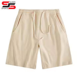 Pantalones cortos de hombre personalizados hechos en algodón poliéster francés Terry tela de color sólido con bolsillos laterales pantalón corto informal para correr - Product Image 3