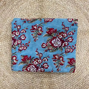 Tela de algodón indio yarda bloque de mano impreso patrón Floral ligero 110 GSM para textiles para el hogar vestidos bolsas cortinas cubiertas - Product Image 1