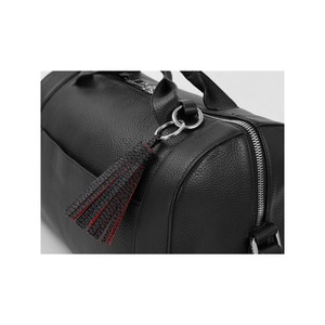 Llavero con borla Negro Rojo Cuero granulado Llavero de cuero de grano completo Cuero genuino de lujo - Product Image 3