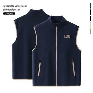 Diseño en blanco Logotipo personalizado Chalecos de invierno con forro polar Chaleco de lana polar sin mangas de doble cara para hombres Ropa DE TRABAJO - Product Image 6