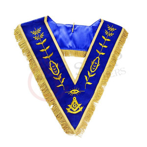 Collar de Regalia de Maestro Masón, Collar Ceremonial Premium Bordado a Mano para Logia Azul - Product Image 5