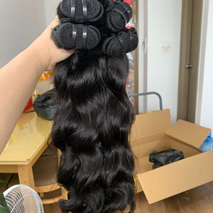 10A Naturel Aligné Vierge Cambodgien Remy Cheveux Bundles Noir Lâche Vague Profonde Cuticule Armure Machine Double Trame Extensions - Product Image 1