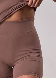 Venta caliente cómoda ropa deportiva de Color sólido para mujer fuera de la puerta Fitness transpirable ropa de entrenamiento de gimnasio pantalones cortos de mujer - Product Image 4