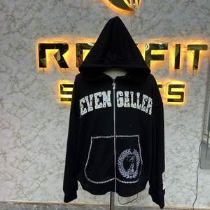 Precio competitivo, Sudadera con capucha de corte perfecto, chaqueta abullonada con cremallera y diamantes de imitación, lavado ácido, ropa de calle de lana lavada Vintage para hombre - Product Image 1