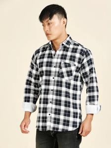 CLAW INTERNATIONAL Custom High Quality Cartoon Cotton Vintage Regular Fit Wash Check Long Sleeve <b>Flannel</b> Plus Size <b>Men's</b> <b>Shirts</b> - Product Image 4
