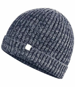 Gorro de punto cálido de invierno unisex, gorro de calavera a la moda bordado liso jacquard con logotipo personalizado - Product Image 6