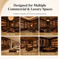 Humidor de plain-pied, Kiosque de merchandising pour cigares, Table de présentation pour la vente au détail, Agencements pour magasins de tabac, Service de projets sur mesure