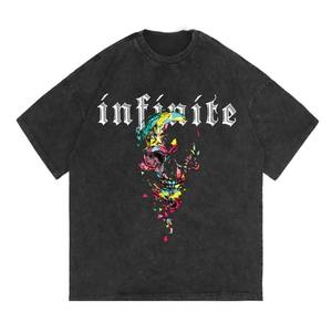 เสื้อยืดผ้าฝ้าย100% สำหรับผู้ชาย,เสื้อยืดทรงหลวมวินเทจขนาดใหญ่พิเศษสไตล์วินเทจ - Product Image 2