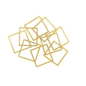 Nouvel arrivage de carrés abstraits en métal doré contemporain, décoration murale, montage artisanal Horizontal ou Vertical, léger - Product Image 1