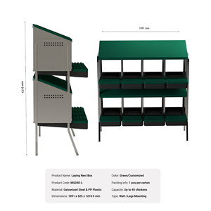 Nido de Acero Galvanizado de Doble Fila Des Champs MG04D-L: <span class=keywords><strong>Ocho</strong></span> Compartimentos para hasta 40 Pollos - Product Image 6