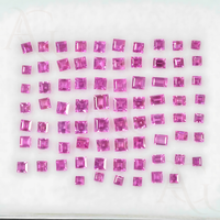 Pierre précieuse en vrac à facettes en forme de carré de saphir rose naturel pour la fabrication de bijoux certifiée 1mm à 7mm