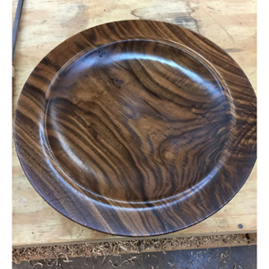 Vente en gros assiette de service en bois ronde avec bordure pour les fêtes de mariage cuisine et plateau de table assiette à vaisselle de haute qualité - Product Image 6