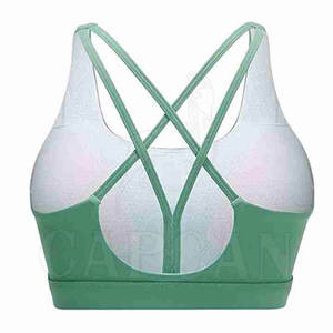 Soutien-gorge de sport de yoga sans couture à double couche pour femmes soutien-gorge de gymnastique solide de Pékin personnalisé avec fonction respirante fabriqué au Pakistan - Product Image 3