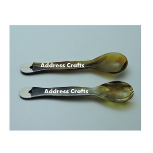 Indian Handicrafts Horn <b>Salad</b> Server & Serving <b>Spoon</b> Antique Handmade Horn Kitchen Accessories Household <b>Spoon</b> Cutlery Set - Product Image 6