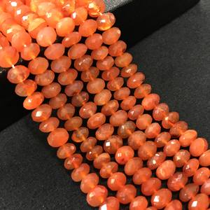 100% Natural IGI Certified Carnelian Rondelle <b>Loose</b> <b>Beads</b> 6mm-9.5mm AA Grade Orange Fire Vivaaz Gems Jaipur - Product Image 3