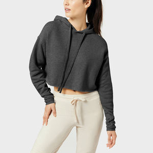 Último diseño más vendido con el último diseño de manga larga 2025 Crop Top sudaderas con capucha lavadas con ácido ropa de mujer sudaderas con capucha Mujer - Product Image 1