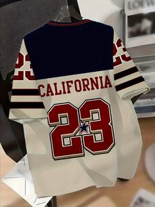 <b>Summer</b> Solid Color Printed Short Sleeved Men Casual Knitted Top Outdoor Street Casual T <b>Shirt</b> Men's T-<b>shirt</b> - Product Image 4