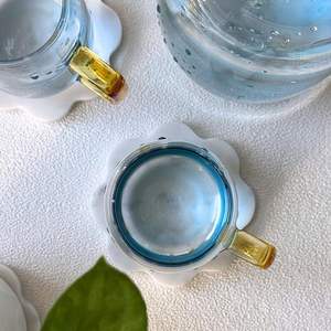 Handmade Wholesale decorative Natural marble <b>coaster</b> square <b>coasters</b> Wave Edge Natural white black marble <b>coaster</b> - Product Image 4