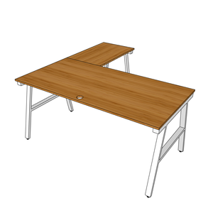 BFAB010-160x160cm Bamboo L-Shaped <b>Desk</b> with Adjustable Height <b>Foldable</b> and Feature Drawer for Home <b>Office</b> Wood Material - Product Image 6