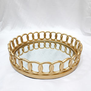 ถาดเสิร์ฟอาหารและจานเคลือบสีทองทำด้วยมือสุดหรูทำด้วยมือรูปทรงไม่เหมือนใครทำจากโลหะอลูมิเนียม - Product Image 2