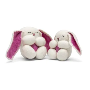 兔子玩具毛毡公仔毛绒动物兔子创意毛绒玩具毛绒公仔长耳可爱装饰毛毡益智公仔玩具动物