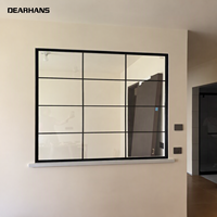 Fenêtre fixe en aluminium lourd remplie d'argon PAS24, isolation thermique, fenêtre fixe en aluminium pour l'extérieur des hôtels