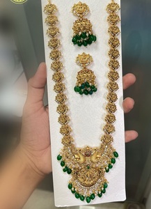 Traditional Premium Quality <b>Peacock</b> Necklace Set Heavy Gold Finish Lakshmi Design for Wedding Party Engagement Anniversary - Product Image 2