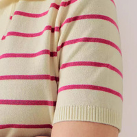 T-shirt Femme Tricoté Col Rond en Coton et Spandex Mélangé Respirant Écologique Brodé Décontracté Été Bangladesh Vente en Gros