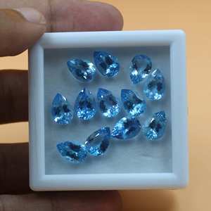 พลอยบลูโทแพซทรงลูกแพร์เจียระไน 100% จากธรรมชาติ สำหรับทำเครื่องประดับ ได้รับการรับรองจากผู้ตรวจสอบอิสระ ขายส่งจำนวนมาก - Product Image 4