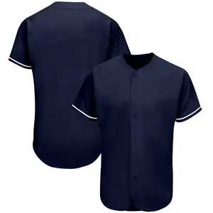 Proveedor de camisetas de béisbol de Pakistán OEM 100% poliéster sólido liso botón abajo Unisex camiseta de béisbol al por mayor - Product Image 2