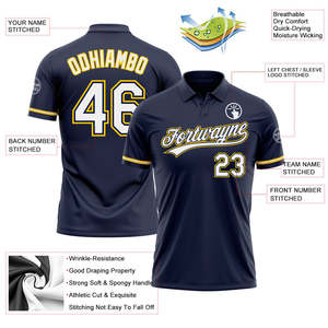 Polos deportivos de manga corta bordados con impresión deportiva para hombre con logotipo personalizado de alta calidad al por mayor - Product Image 3